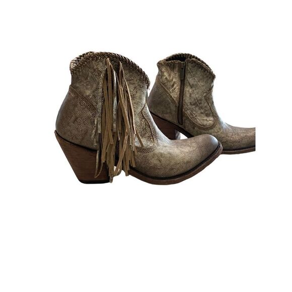 Liberty Black Women's Fringe Leather Western Boots Brown Size 8.5 🛑 - Picture 2 of 11